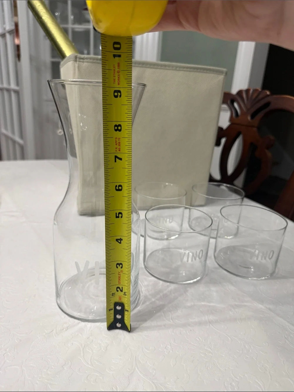 Crate & Barrel Vino Flat Wine Tumbler and Carafe Set | Retired Set | Vintage
